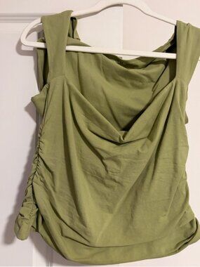 Green Cowl Neck Tank Top